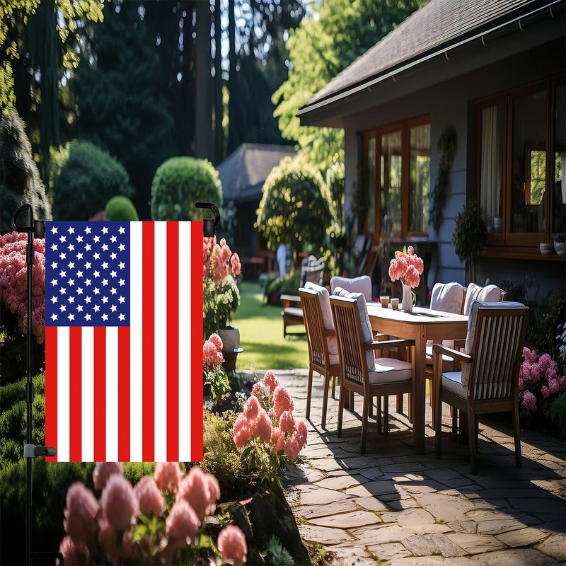 Akeydeco Garden Flag Pole Stand Holder, Garden Flags for Outside with Flag Stopper and Clip Waterproof Powder-Coated Paint for Flag Pole Holder for Outside House,Yard Flags for Outside - Image 2